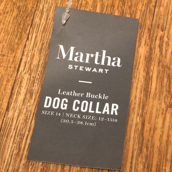 Martha Stewart Black and Silver Leather Buckle Dog Collar Size 14 - Picture 7 of 10